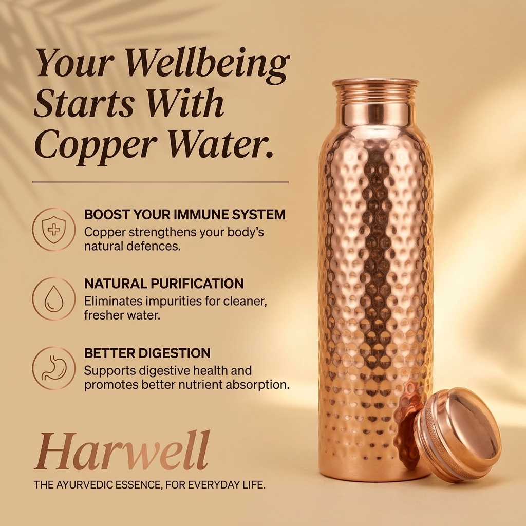 Copper Bottle | Naturally Purified Water, Plastic-Free