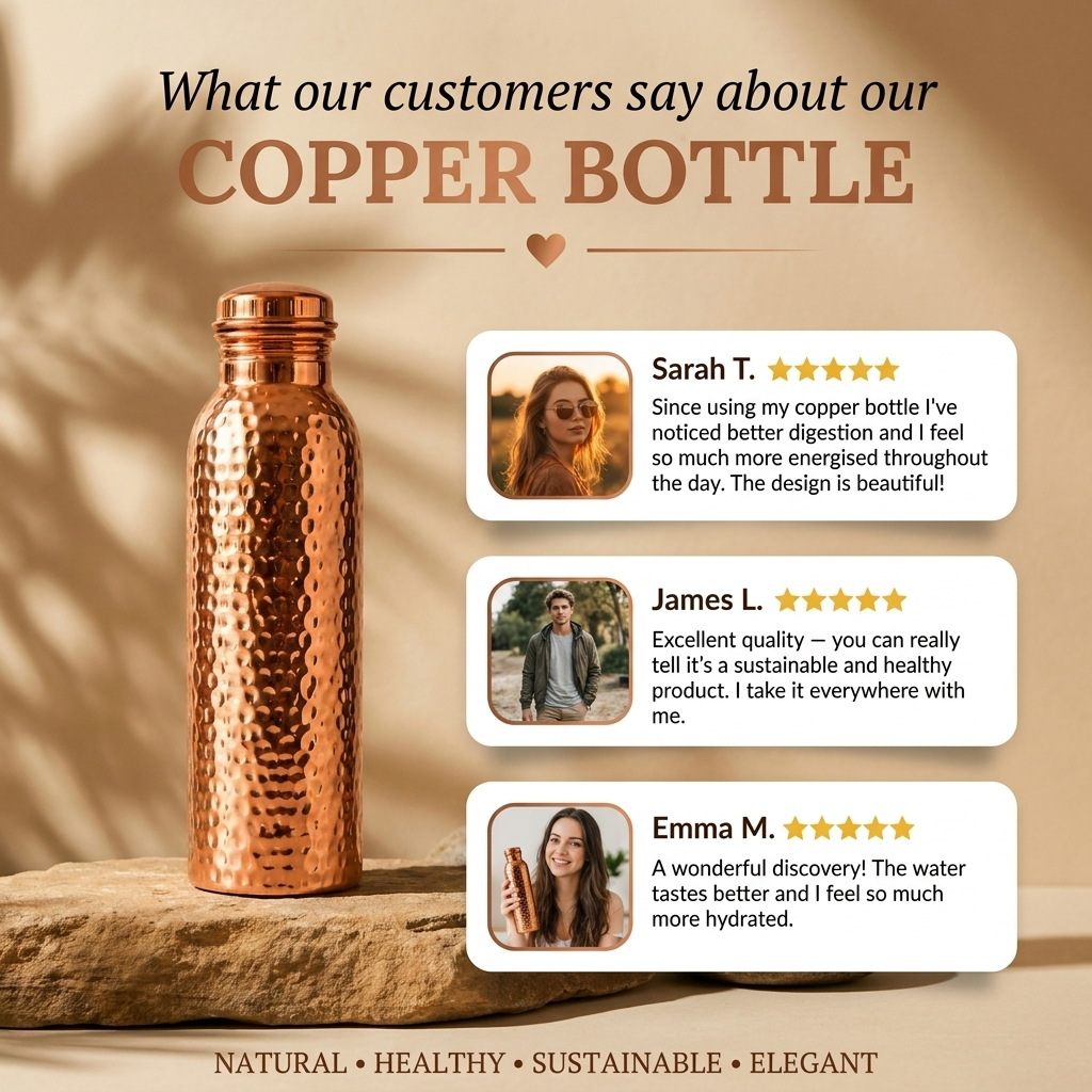 Copper Bottle | Naturally Purified Water, Plastic-Free